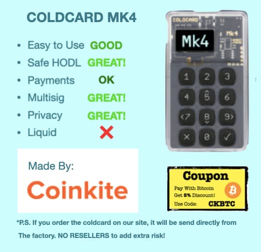 get a coldcard mk4 hardware device